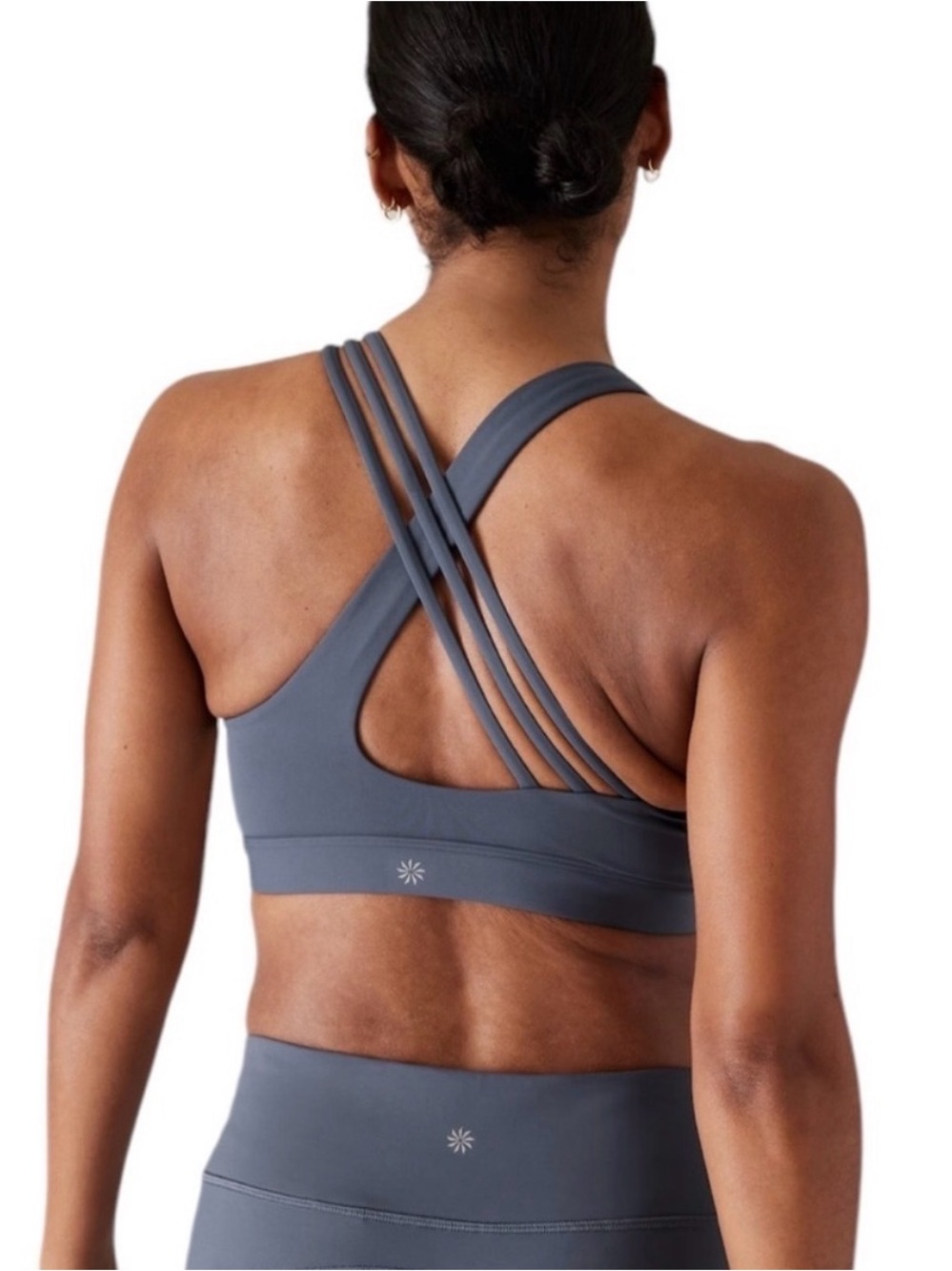 Athleta Women’s Train Free Asymmetrical Strappy Sports Bra - Granite Blue - L